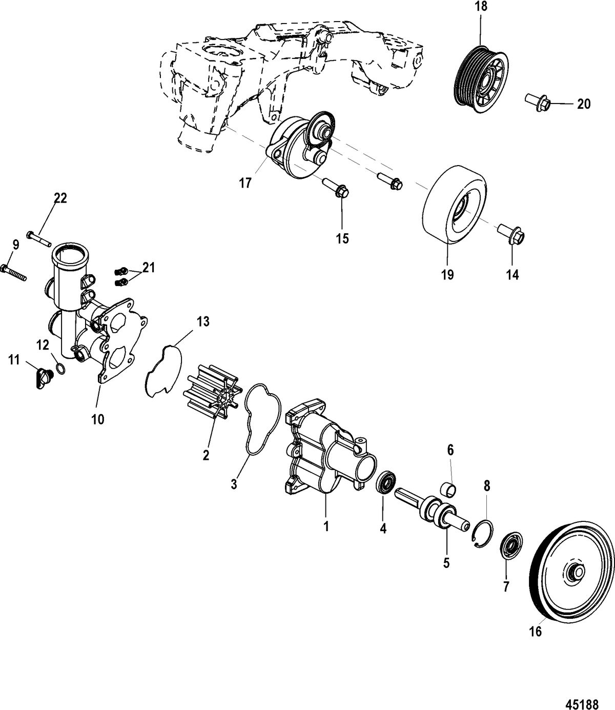 MERCRUISER 8.2L MAG / 8.2L MAG HO Seawater Pump