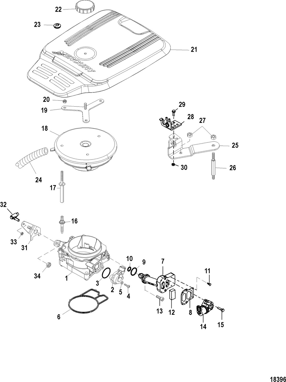 MERCRUISER 5.7L MPI SKI EC Throttle Body