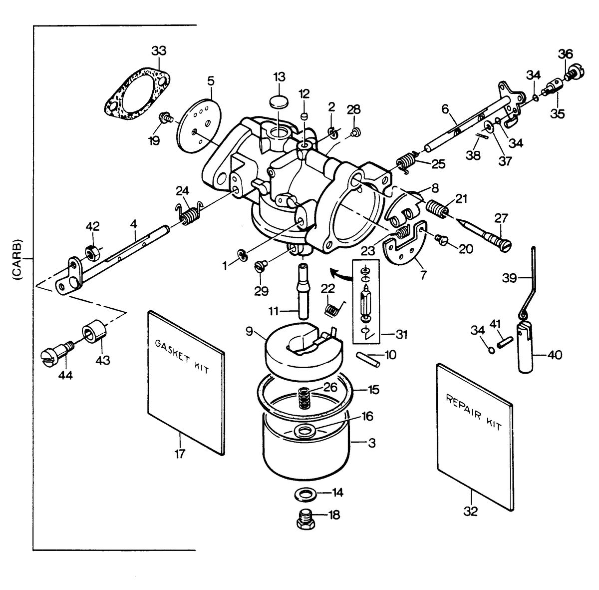 FORCE FORCE 1988 50 H.P. "A" MODELS CARBURETOR
