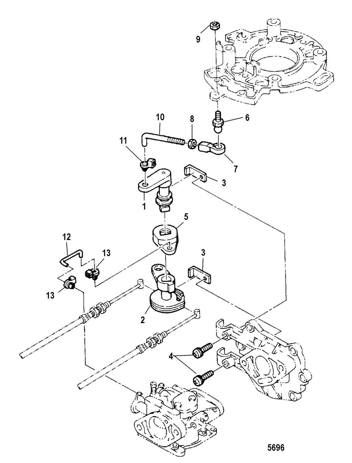 MERCURY/MARINER 6/8/9.8 2-STROKE (INTERNATIONAL) Throttle Linkage