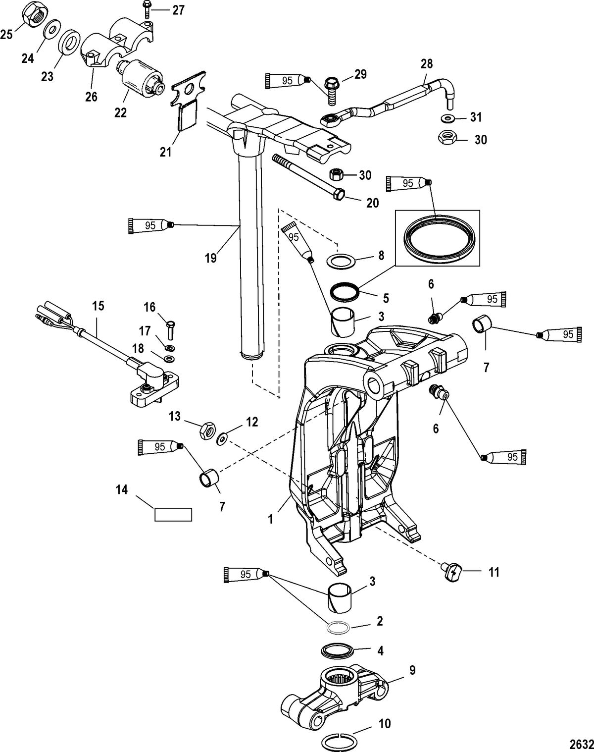 RACE OUTBOARD JP 3.0L DFI Swivel Bracket