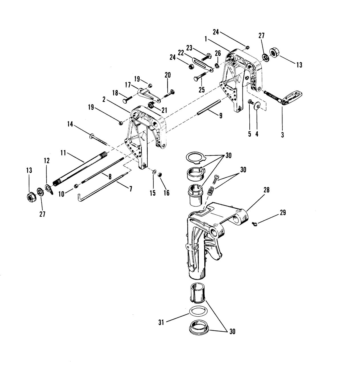 RACE OUTBOARD 10 XS CLAMP BRACKET/SWIVEL BRACKET