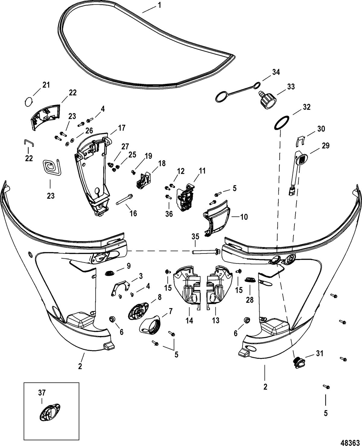 MERCURY/MARINER 150 4-STROKE Lower Cowl
