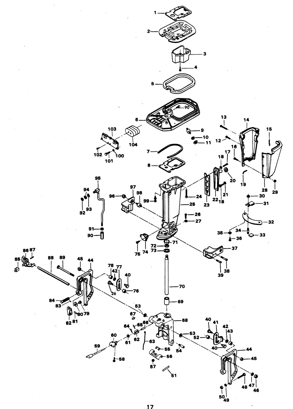 CHRYSLER 35 H.P. MOTOR LEG