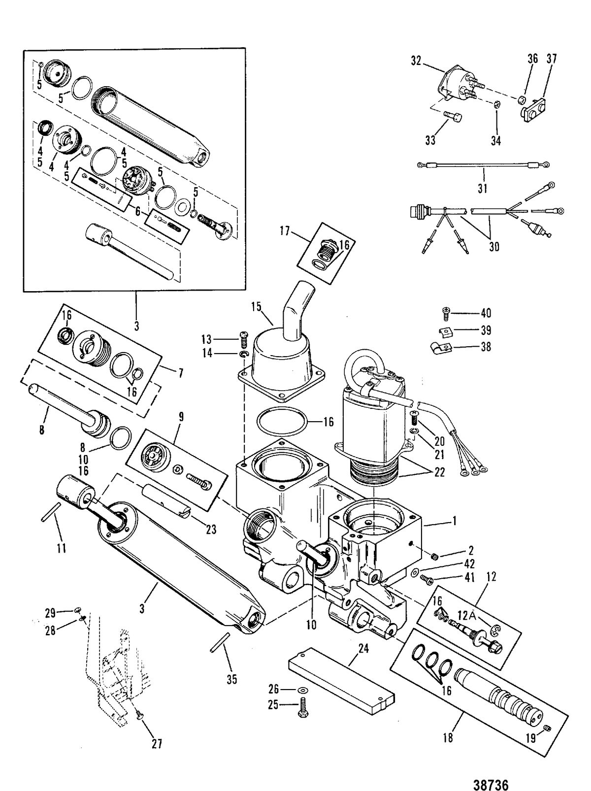MERCURY 35 HP POWER TRIM COMPONENTS(0C159199 AND BELOW)