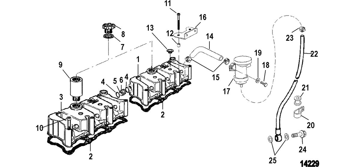 MERCRUISER CUMMINS/MERCRUSER DIESEL (2.8L/165) (4.2L/250) Rocker Cover