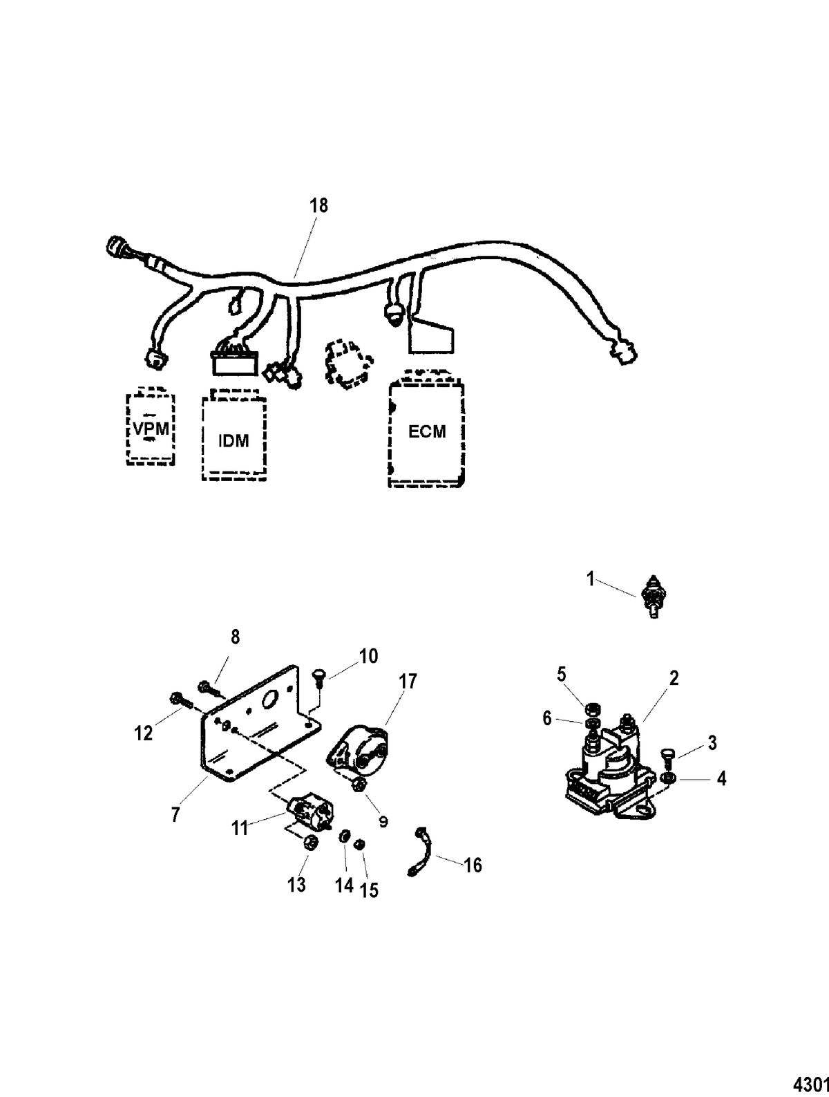 MERCRUISER D7.3L D-TRONIC BRAVO DIESEL Wiring And Controls