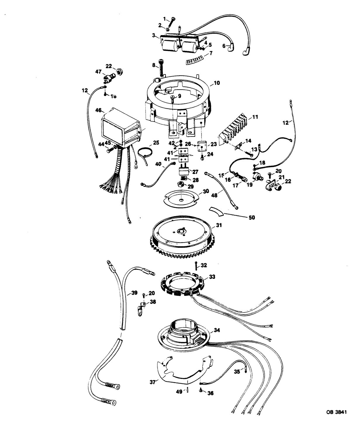 CHRYSLER 15 H.P. ELECTRICAL COMPONENTS (C-D ALTERNATOR MODELS)