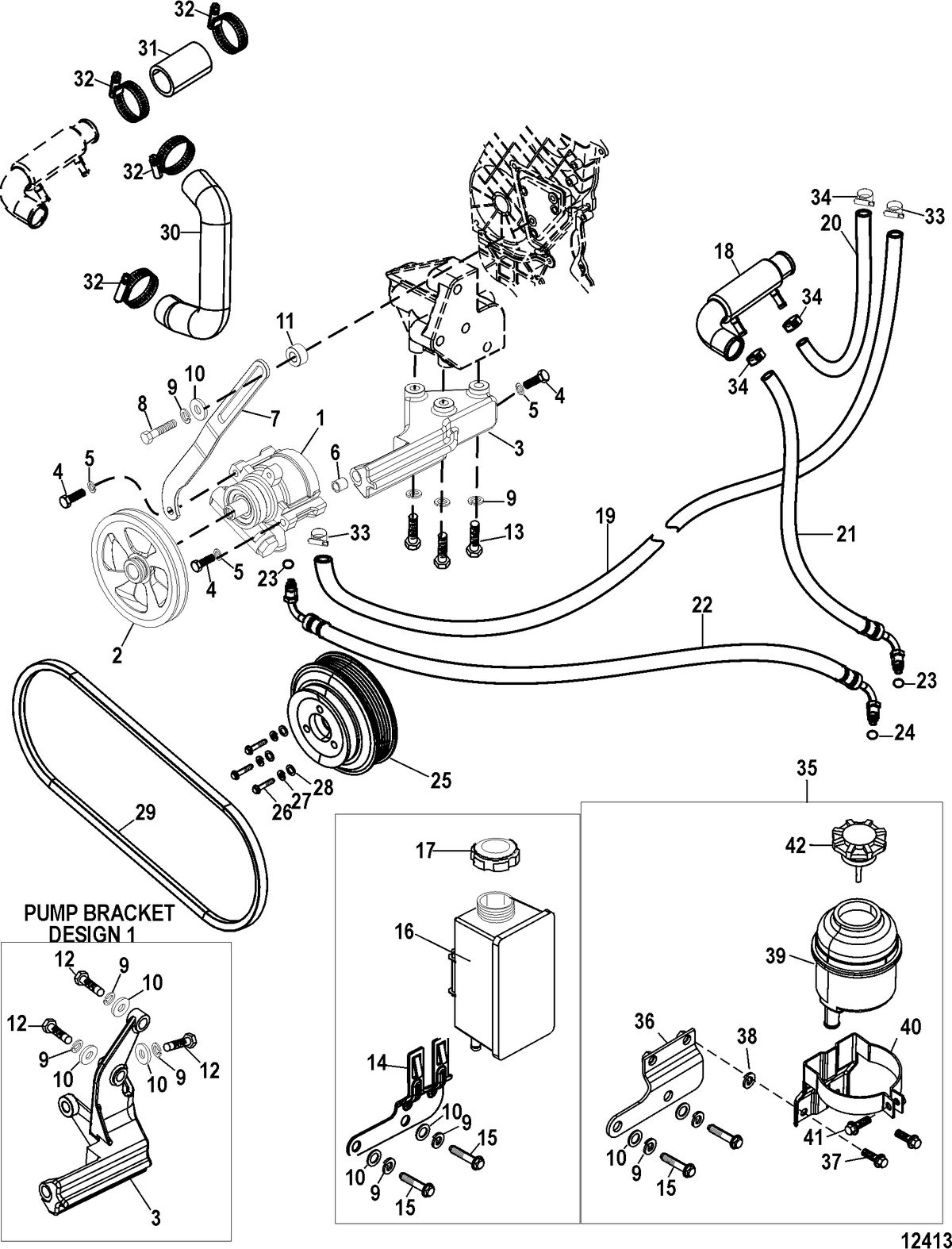 MERCRUISER CUMMINS/MERCRUSER DIESEL 1.7L-120 Power Steering Components