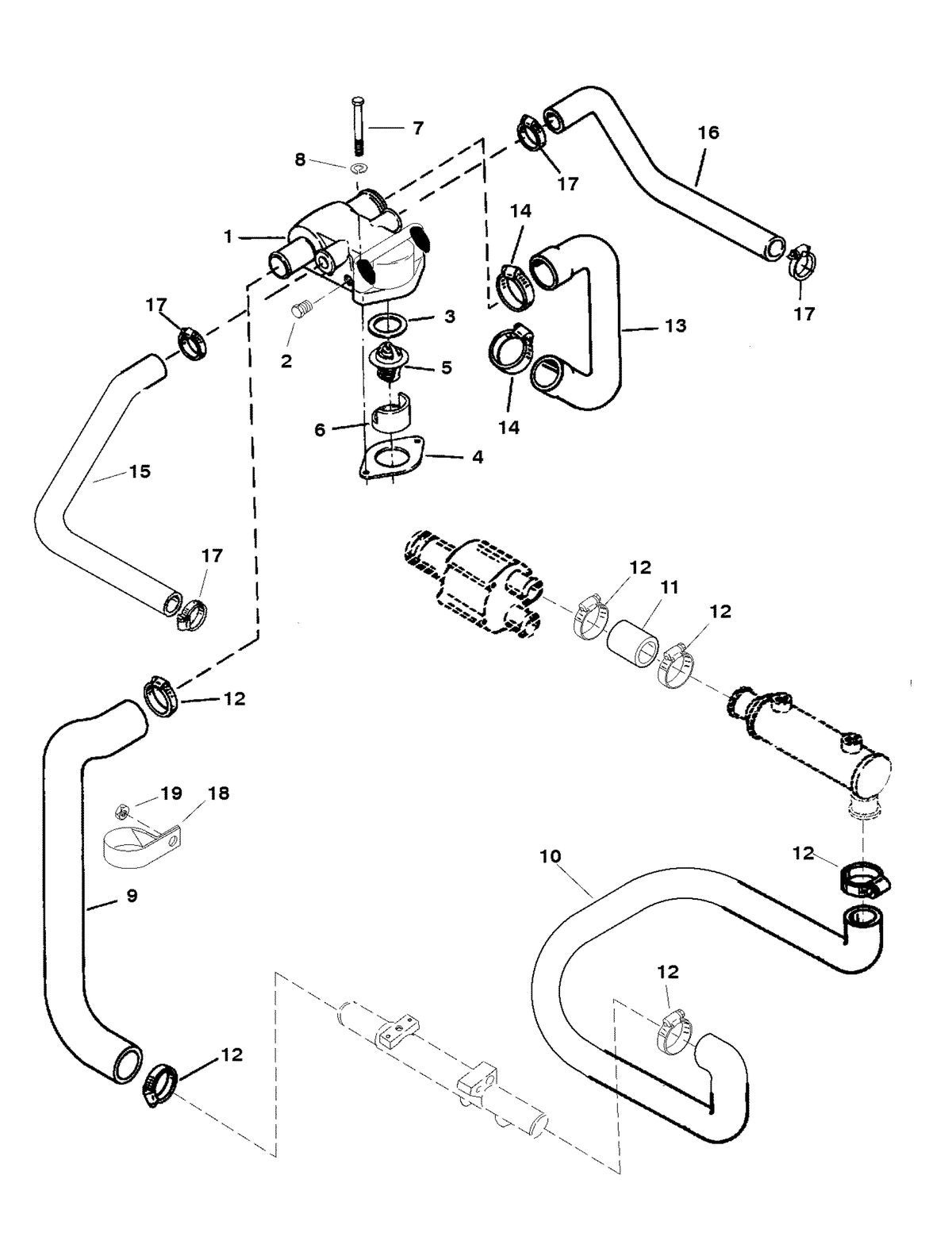 MERCRUISER 350 MAGNUM TBI TOURN SKI STANDARD COOLING SYSTEM