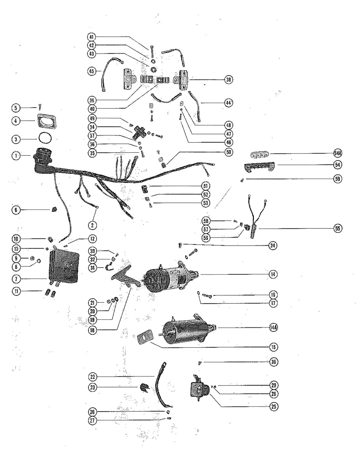 MERCURY MERC 800 STARTER MOTOR, STARTER SOLENOID, RECTIFIER AND WIRING HARNES