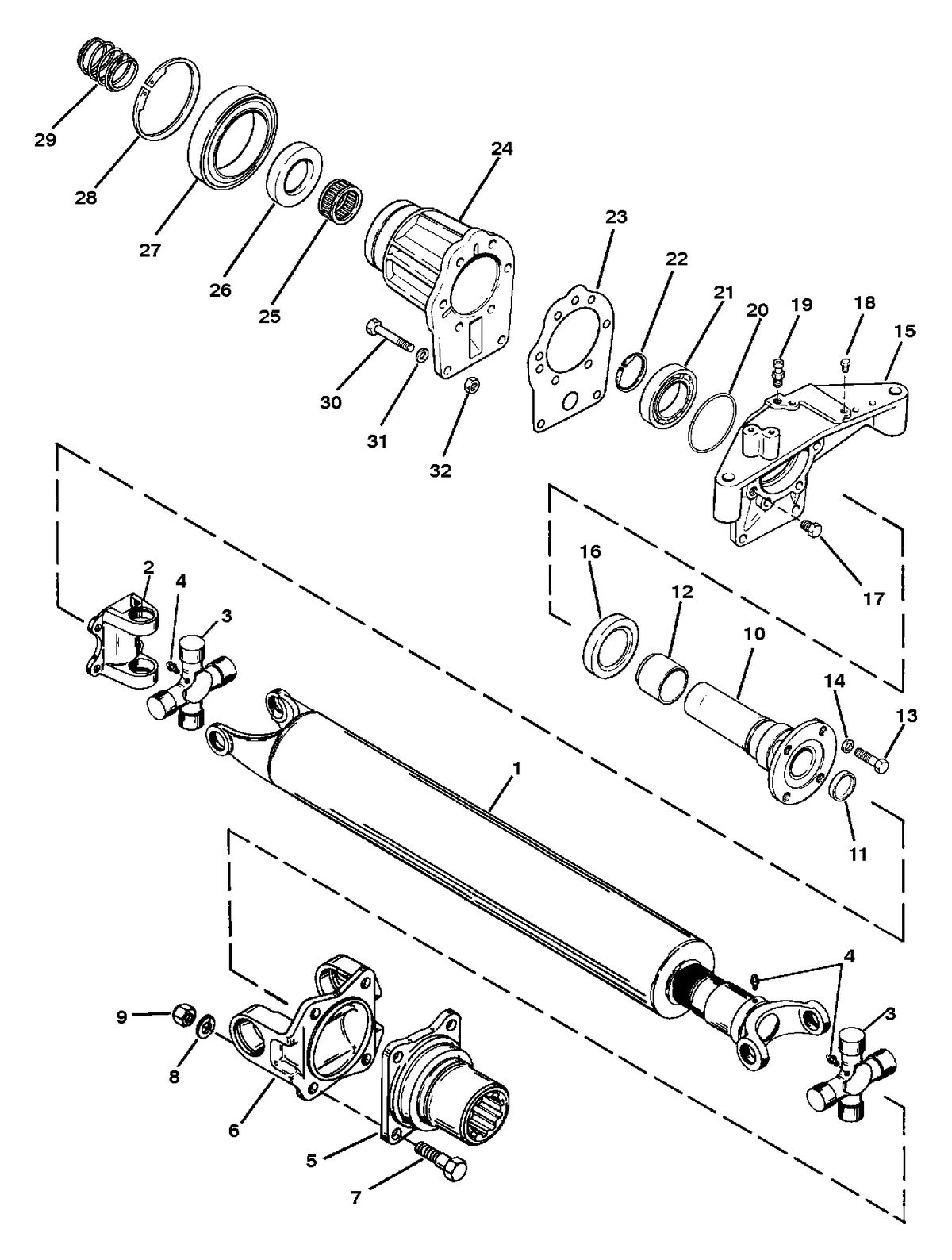 RACE STERNDRIVE HP 500 BULLDOG (540 CID) DRIVESHAFT AND TAILSTOCK (III AND V SSM DRIVELINE MODELS)