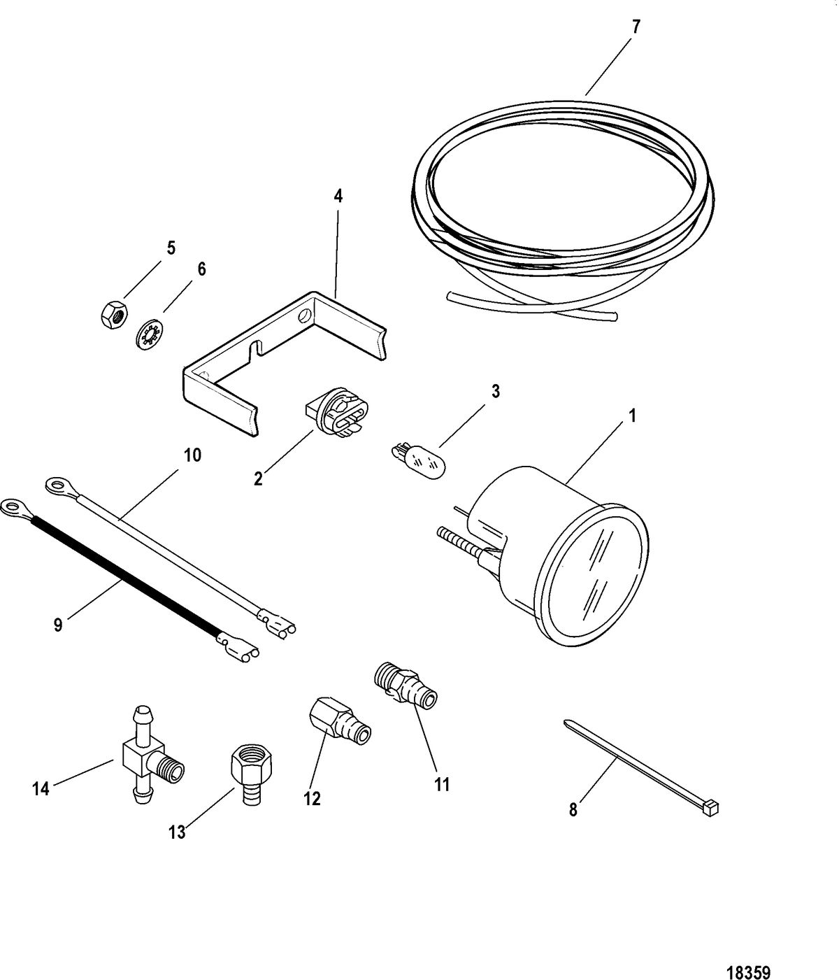 ACCESSORIES INSTRUMENTATION-GAUGES AND COMPONENTS Gauge and Mounting Hardware, Water Pressure(1-15 PSI)