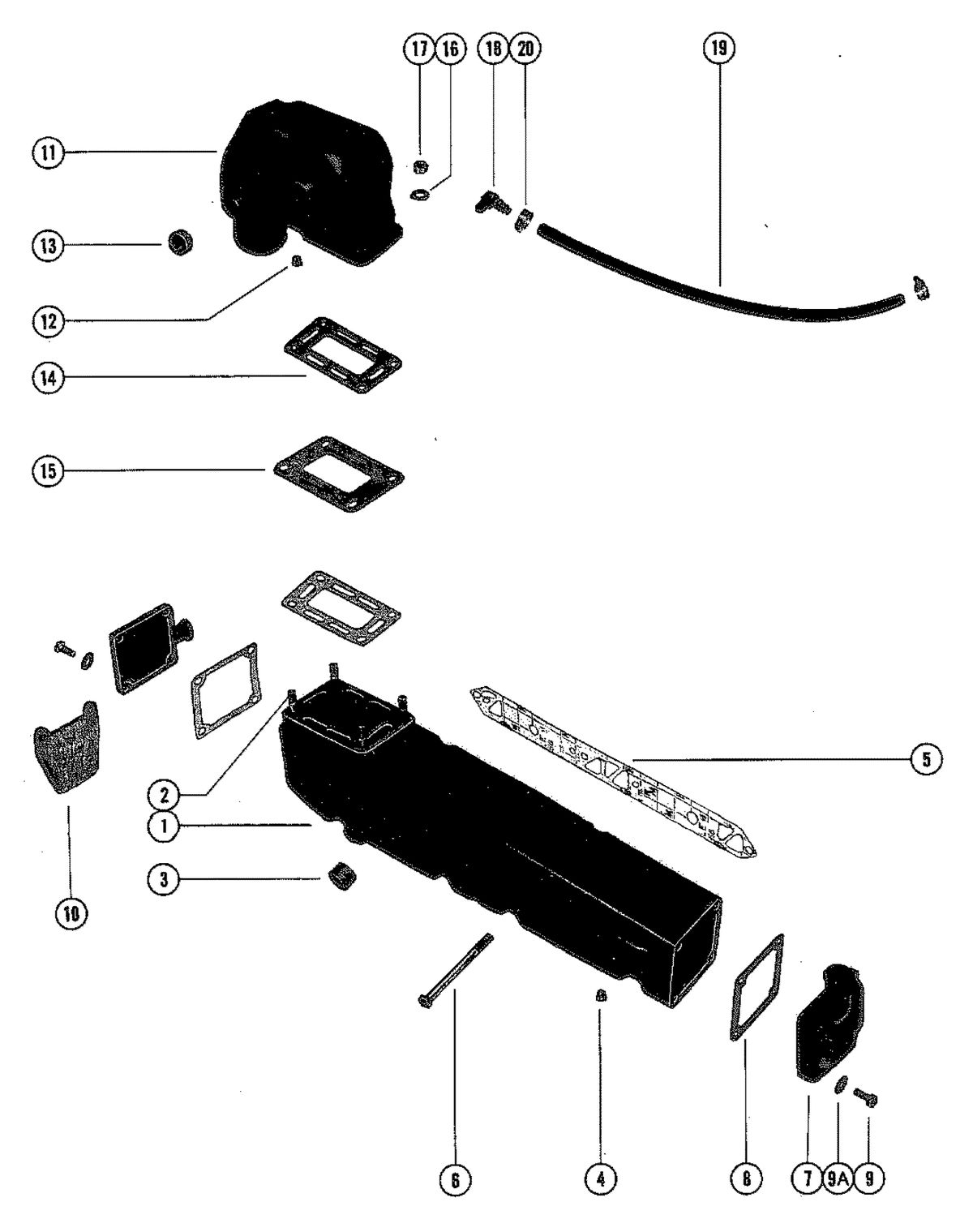 MERCRUISER 898 (STERN DRIVE) 198 (INBOARD) ENGINE EXHAUST MANIFOLD AND EXHAUST ELBOW