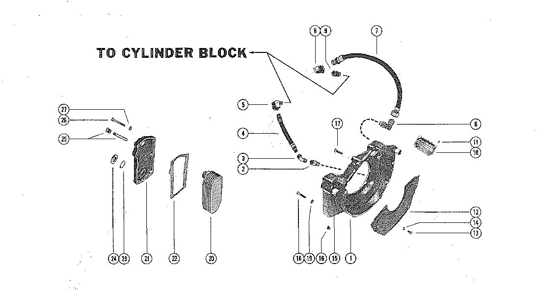 MERCRUISER 390 ENGINE FLYWHEEL HOUSING AND OIL COOLER