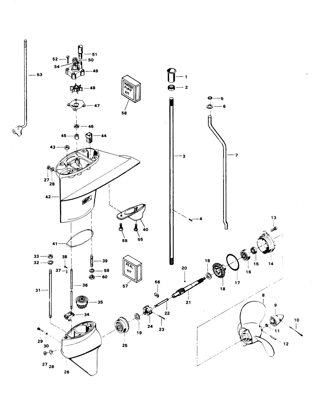 CHRYSLER 50 H.P. GEAR HOUSING