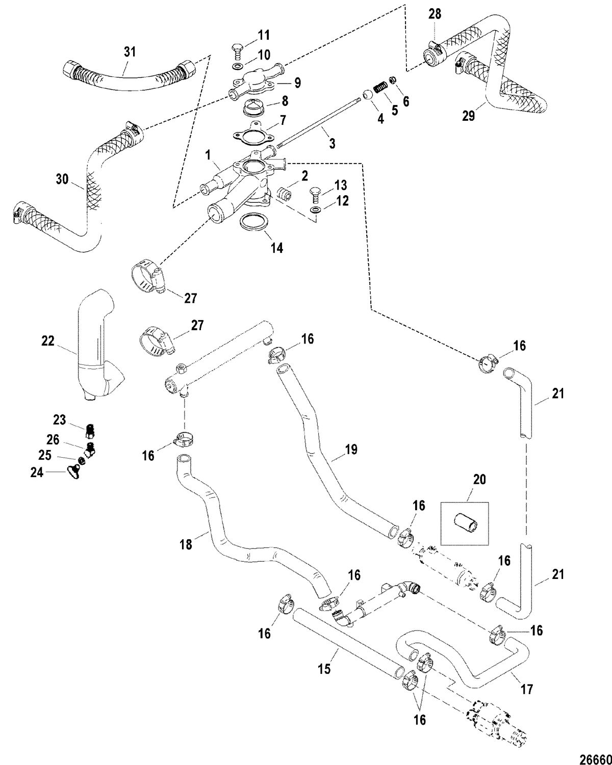 RACE STERNDRIVE 575 SCI Thermostat Housing