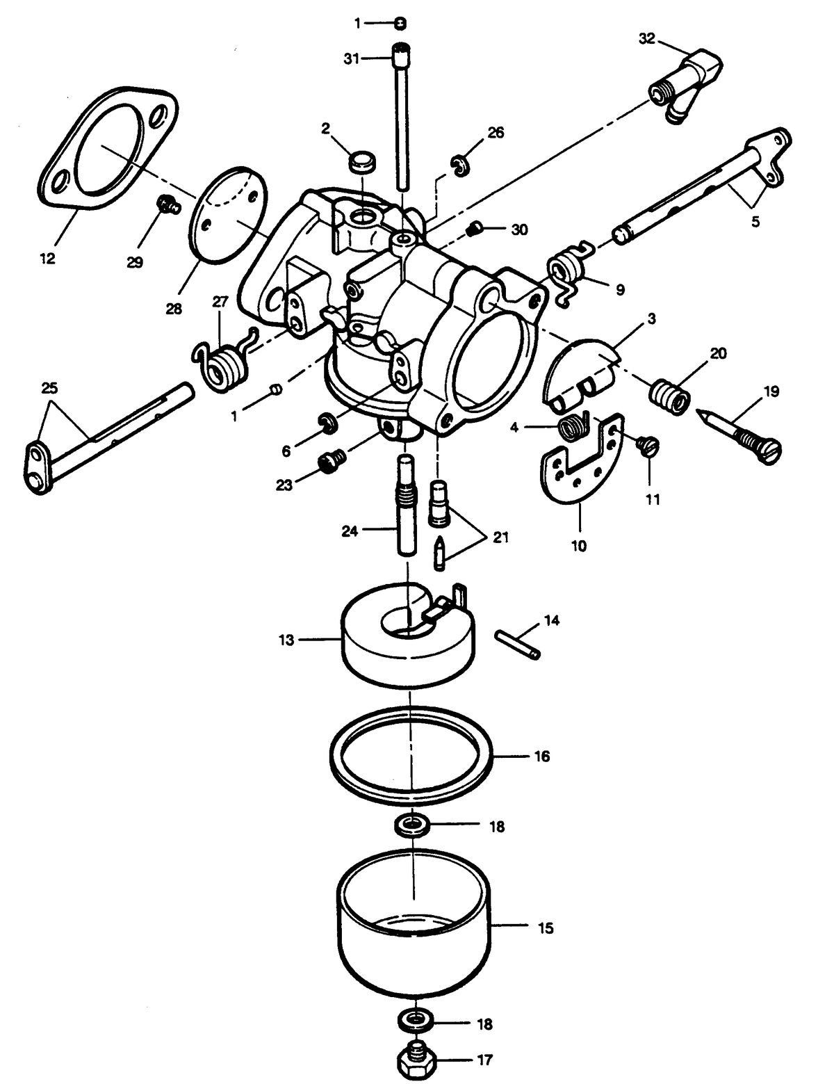 FORCE FORCE 1989 35 H.P. "C" MODELS CARBURETOR