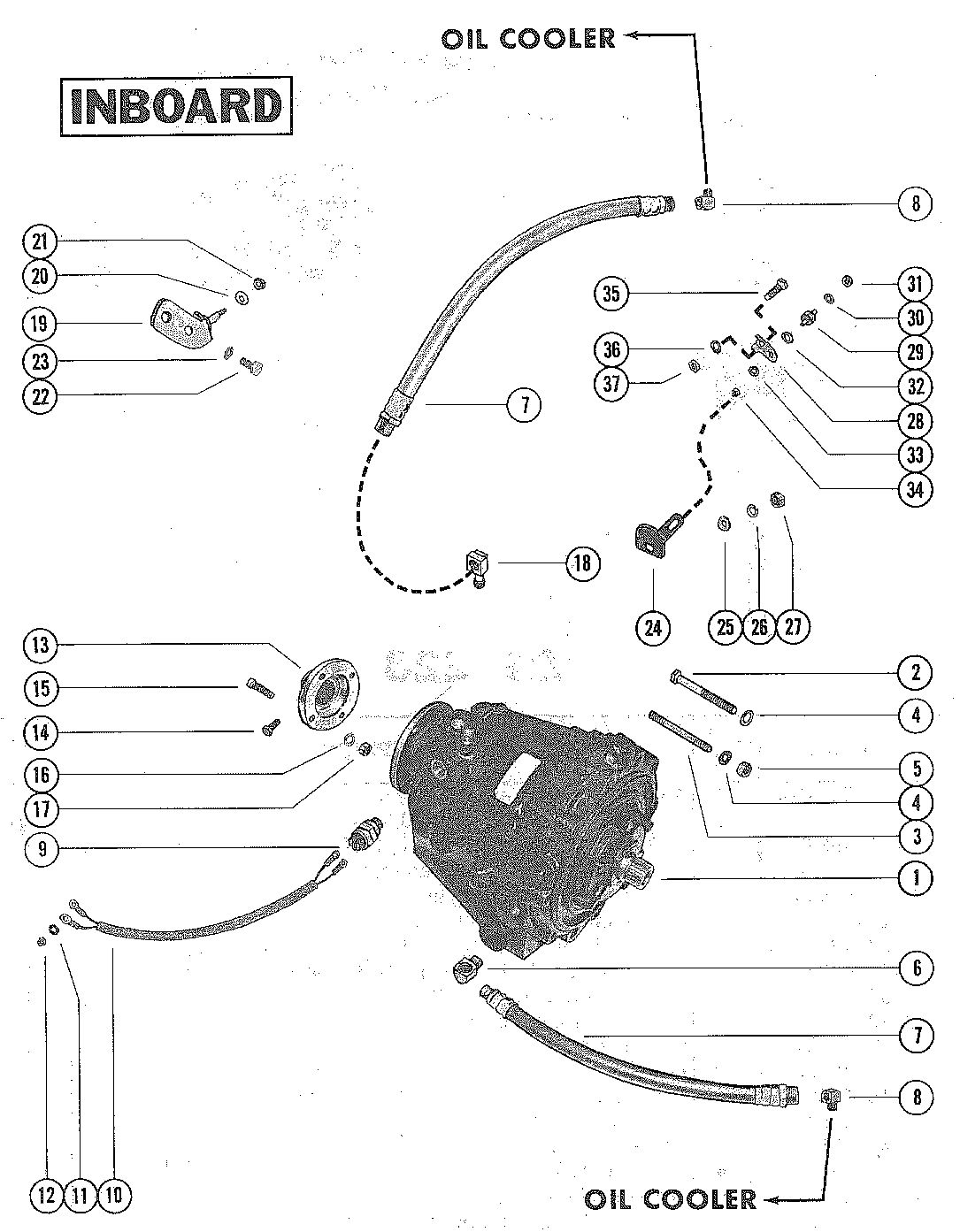 MERCRUISER 228 ENGINE (G.M.) TRANSMISSION AND RELATED PARTS (INBOARD)