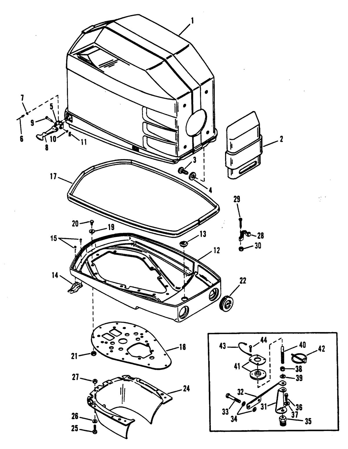 RACE OUTBOARD 2.5L (CARB) COWLS