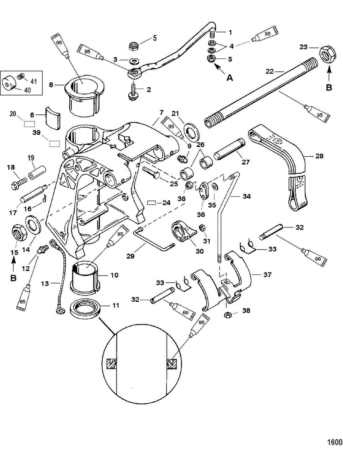 MERCURY/MARINER 30/40 (2 CYLINDER) 2-STROKE Swivel Bracket