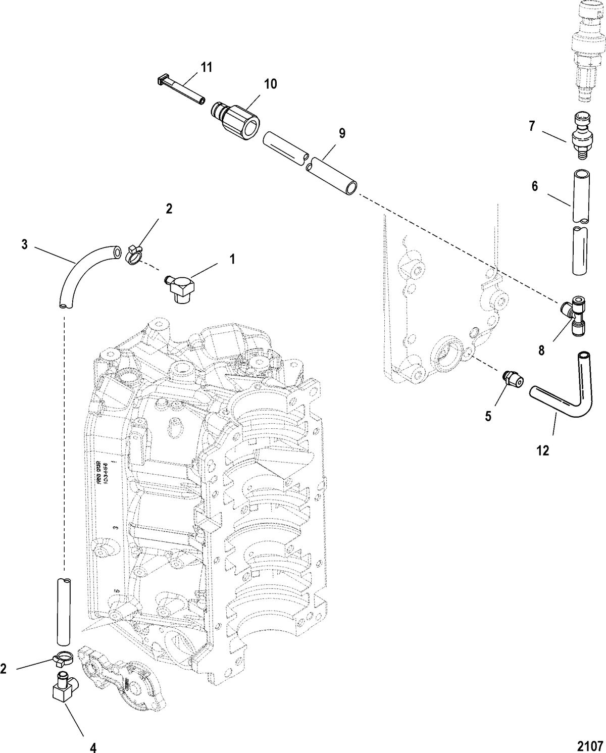 MERCURY/MARINER 150/200 EFI (2.5L) Water Hoses