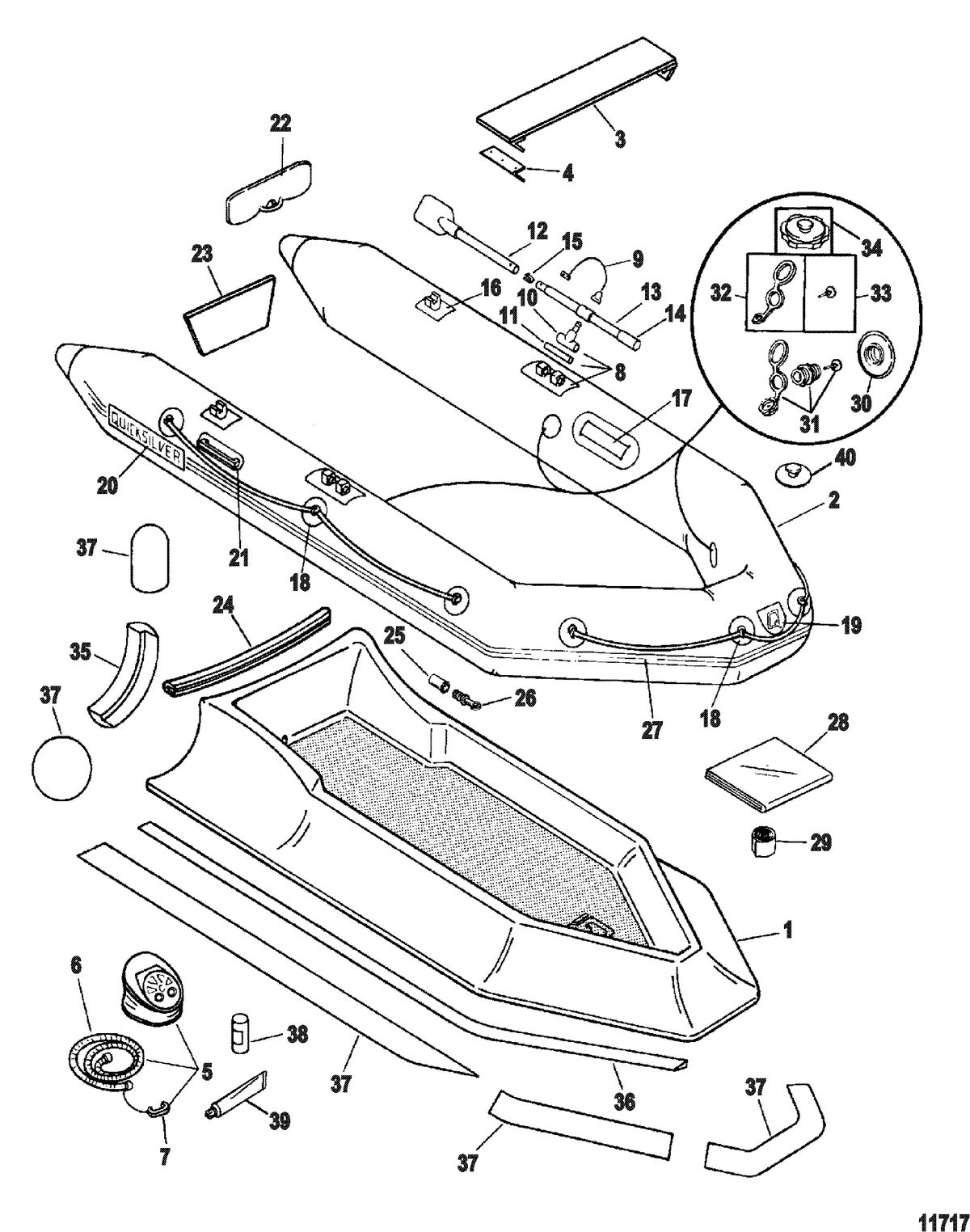 INFLATABLES QUICKSILVER PVC SOFT AND RIB BOTTOM QS Inflatables RIB(270 / 330)