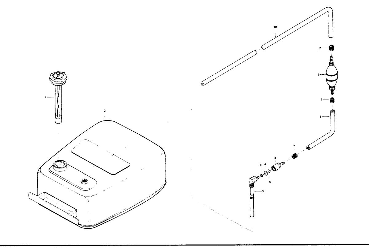 CHRYSLER 55 H.P. FUEL TANK AND LINE