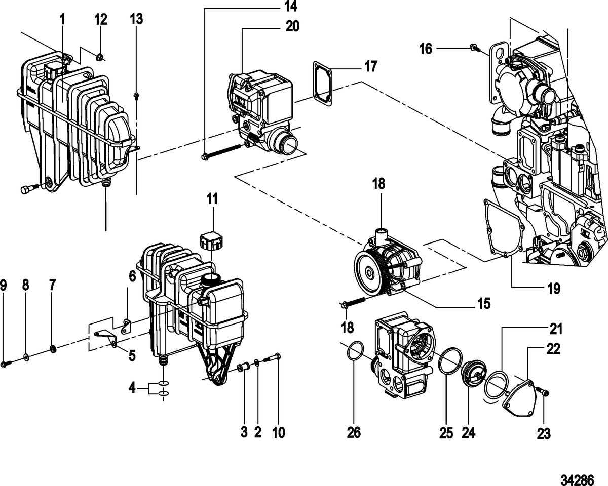 MERCRUISER CUMMINS/MERCRUISER DIESEL QSD-2.8L Cooling System Components