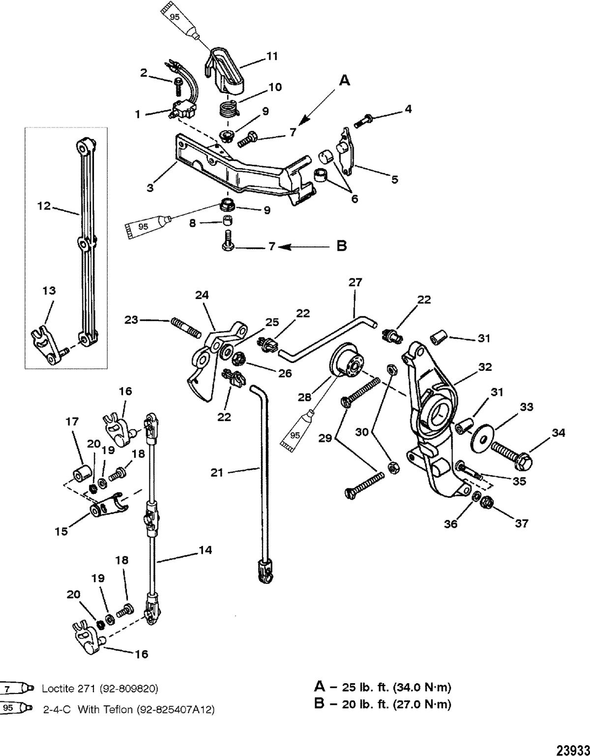 MERCURY/MARINER 225 AND 225 SEAPRO/MARATHON (3.0L CARB) ANCHOR BRACKET(NON SEAPRO/MARATHON) (S/N-0G303045 & BELOW)