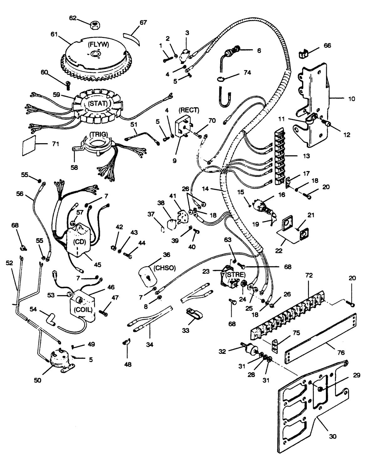 FORCE FORCE 1989 85 H.P. "C" MODELS ELECTRICAL COMPONENTS