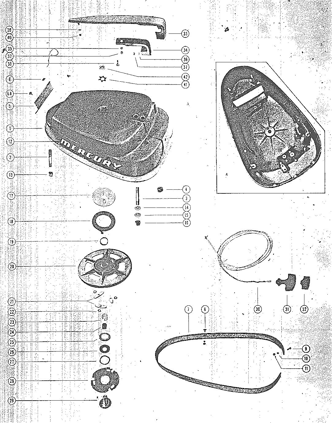 MARK MARK 58, MARK 55A, MARK 58A TOP COWL AND STARTER ASSEMBLY(MARK55AM, 55AE, 58AM, 58AE)