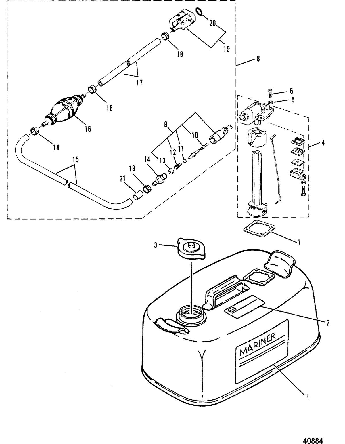 MARINER MARINER 30 FUEL TANK(M-019156/ML-318600/E-104326/EL-409501 and Up)