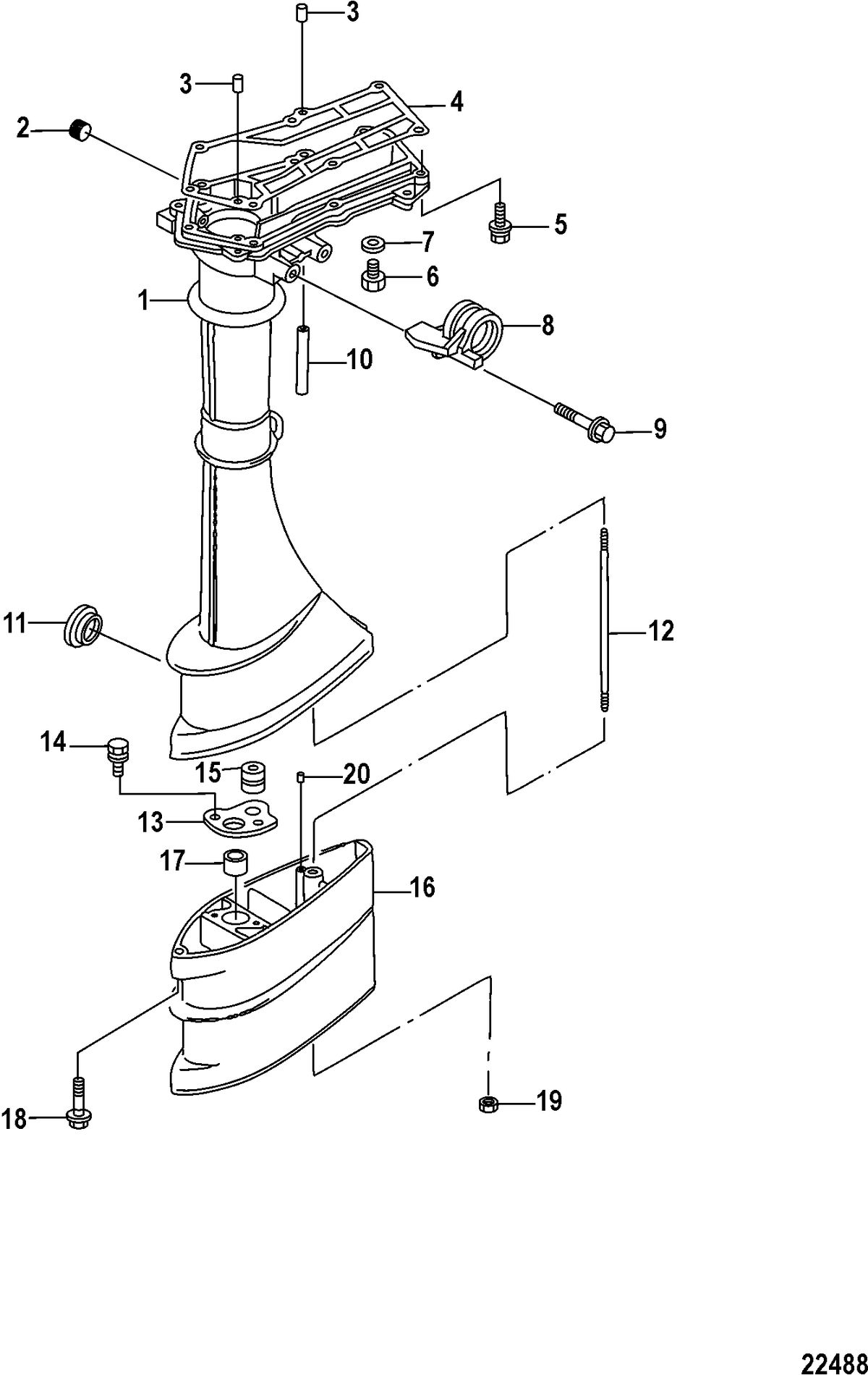 MERCURY/MARINER 2/2.5/3.5 4-STROKE Driveshaft Housing