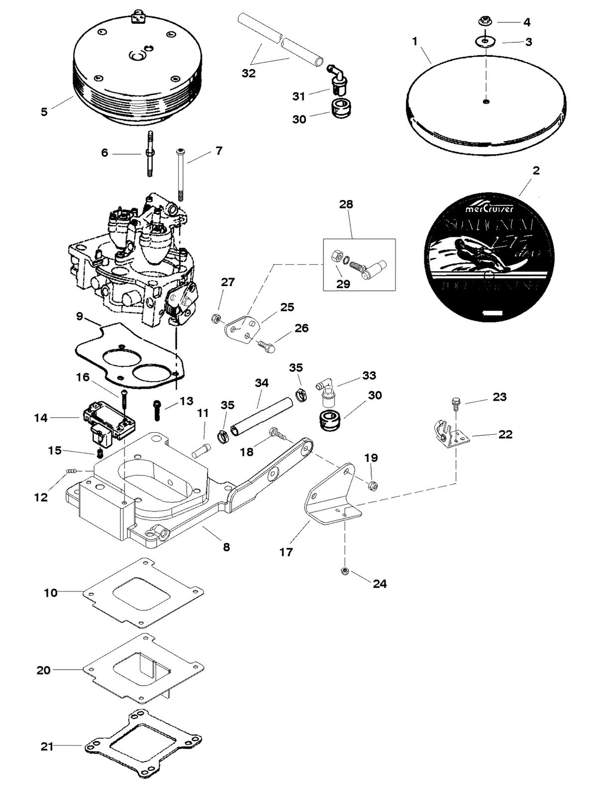 MERCRUISER 350 MAGNUM TBI TOURN SKI THROTTLE LINKAGE