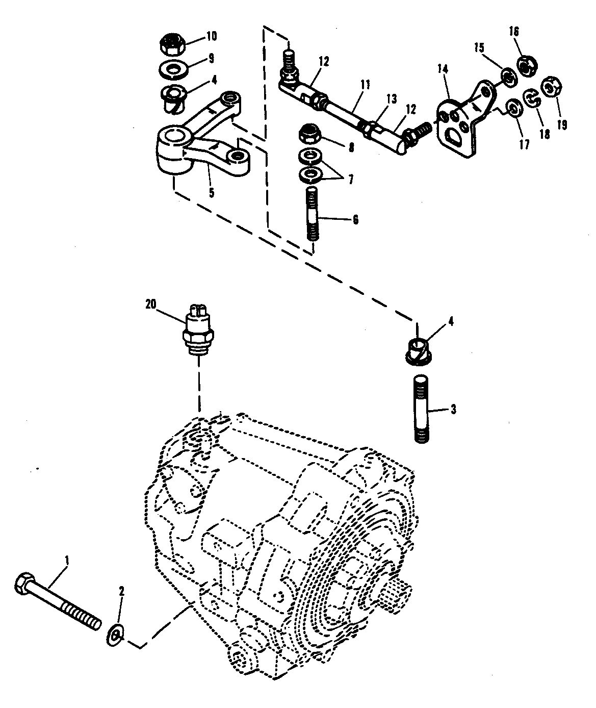 MERCRUISER 465 H.P. ENGINE SHIFT LINKAGE