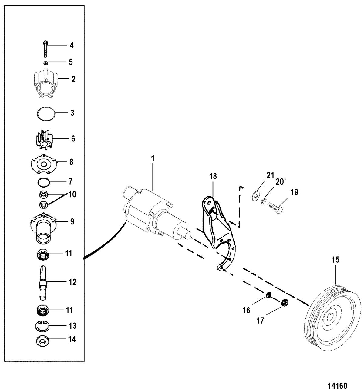 MERCRUISER 350 MAG MPI (GEN+)MIE Sea Water Pump Assembly