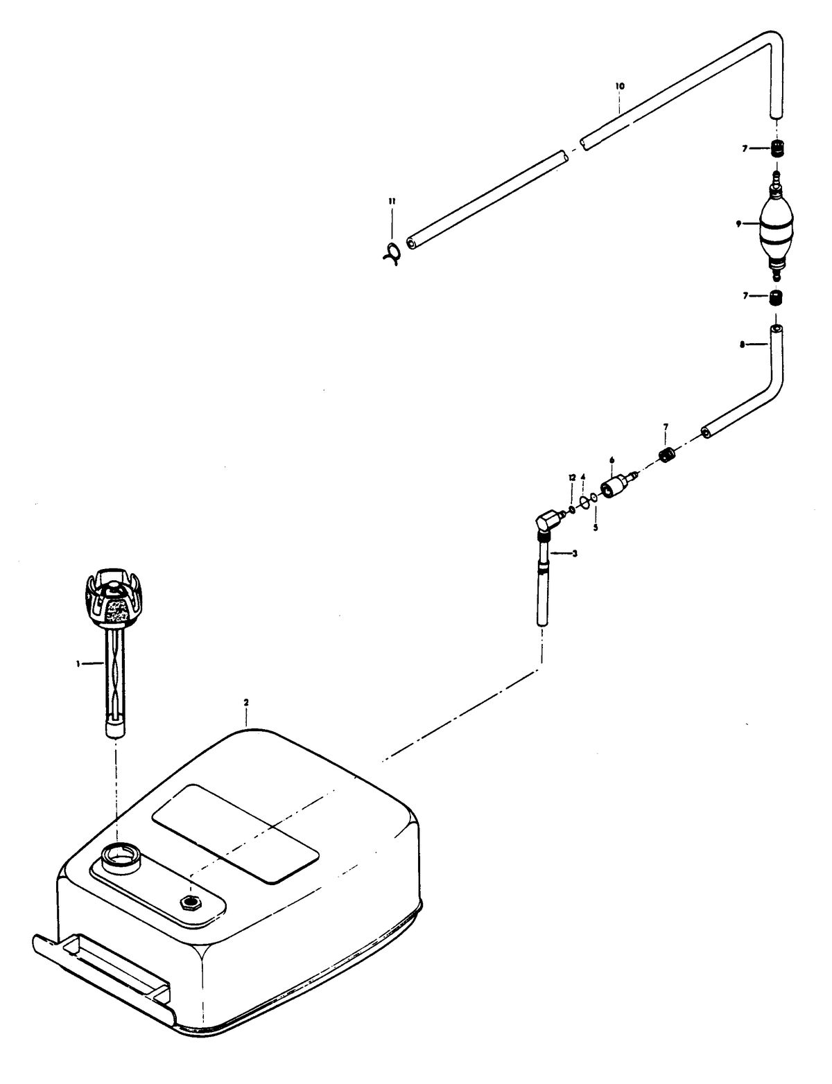 CHRYSLER 140 H.P. FUEL TANK AND LINE