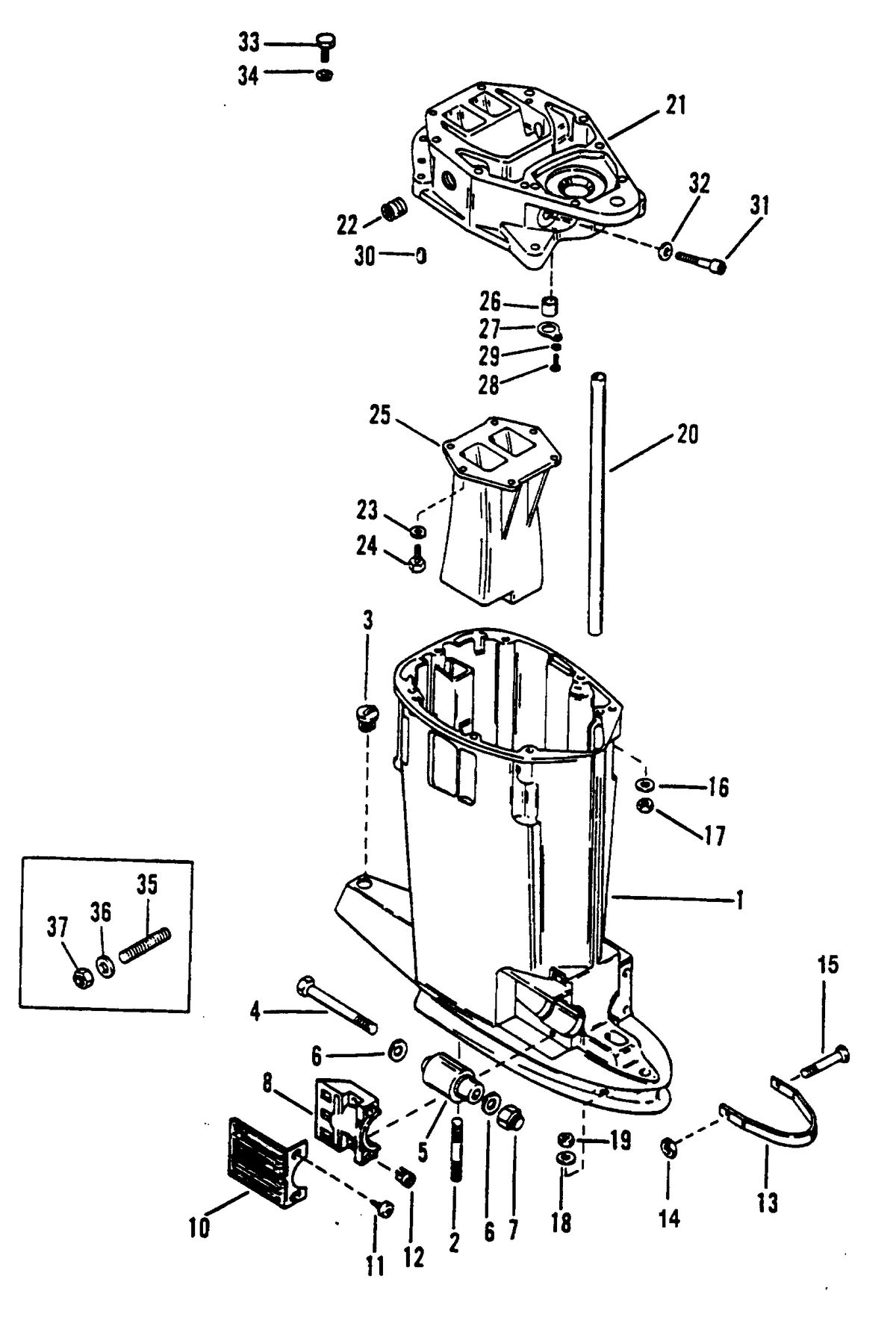 RACE OUTBOARD 2.5L (CARB) DRIVESHAFT HOUSING (LONG)