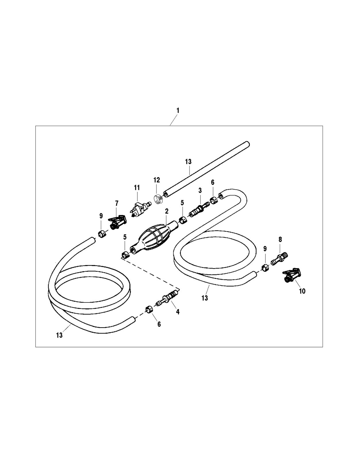 FORCE FORCE 90 H.P. (1998) FUEL LINE ASSEMBLY