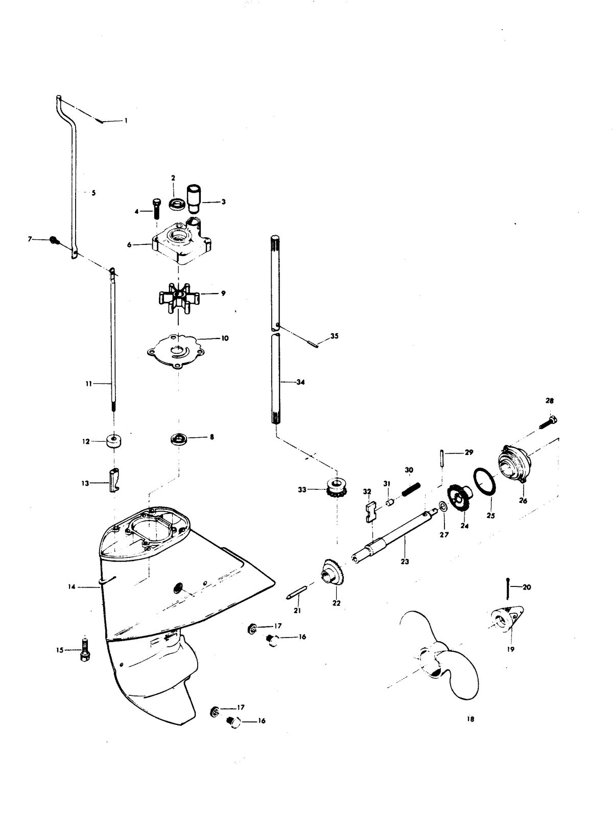CHRYSLER 6 H.P. EXPORT GEAR HOUSING