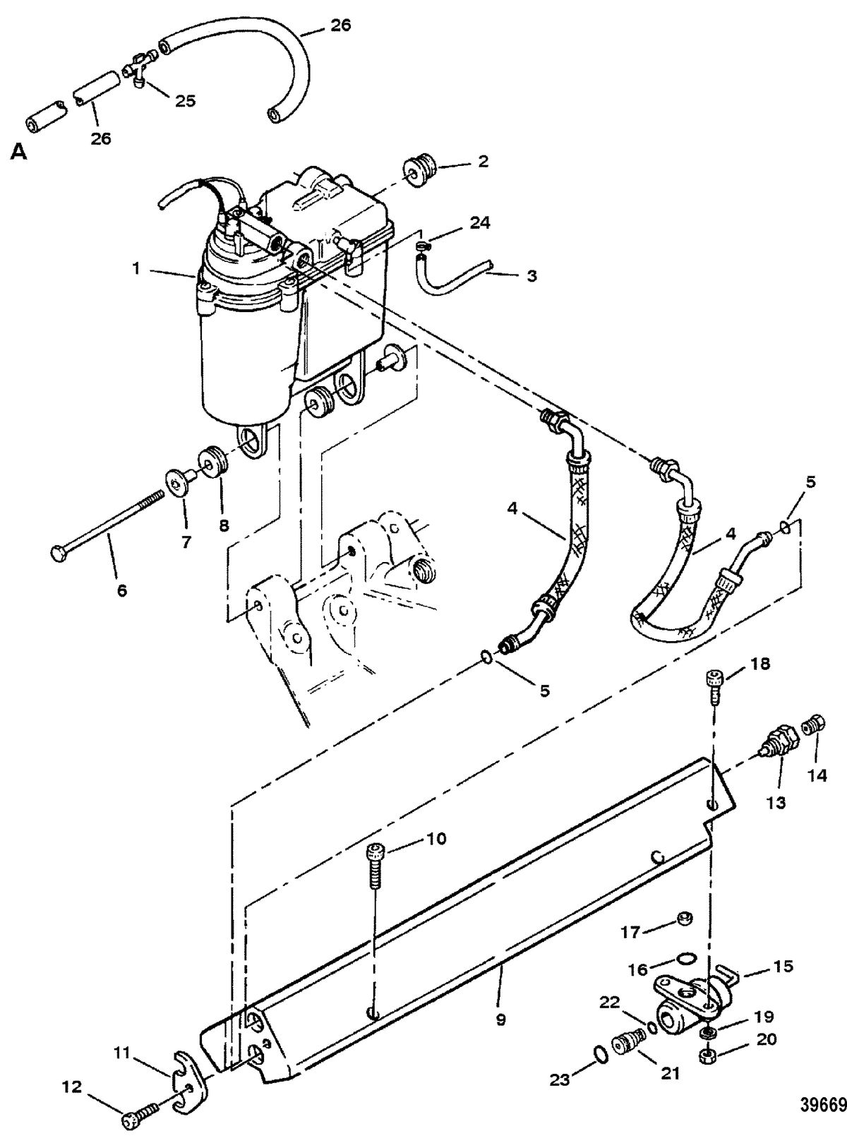 MERCRUISER 454/502 EFI MAG BRAVO (GEN V) VAPOR SEPARATOR TANK & FUEL RAIL, SN & Up (See Note)