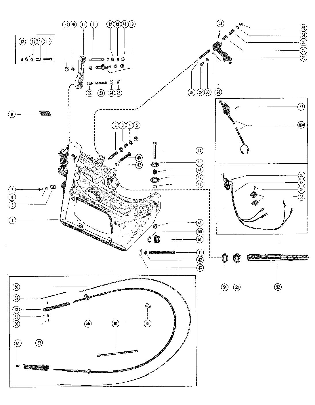 MERCRUISER K20-140-160 STERN DRIVE TRANSOM PLATE AND SHIFT CABLE