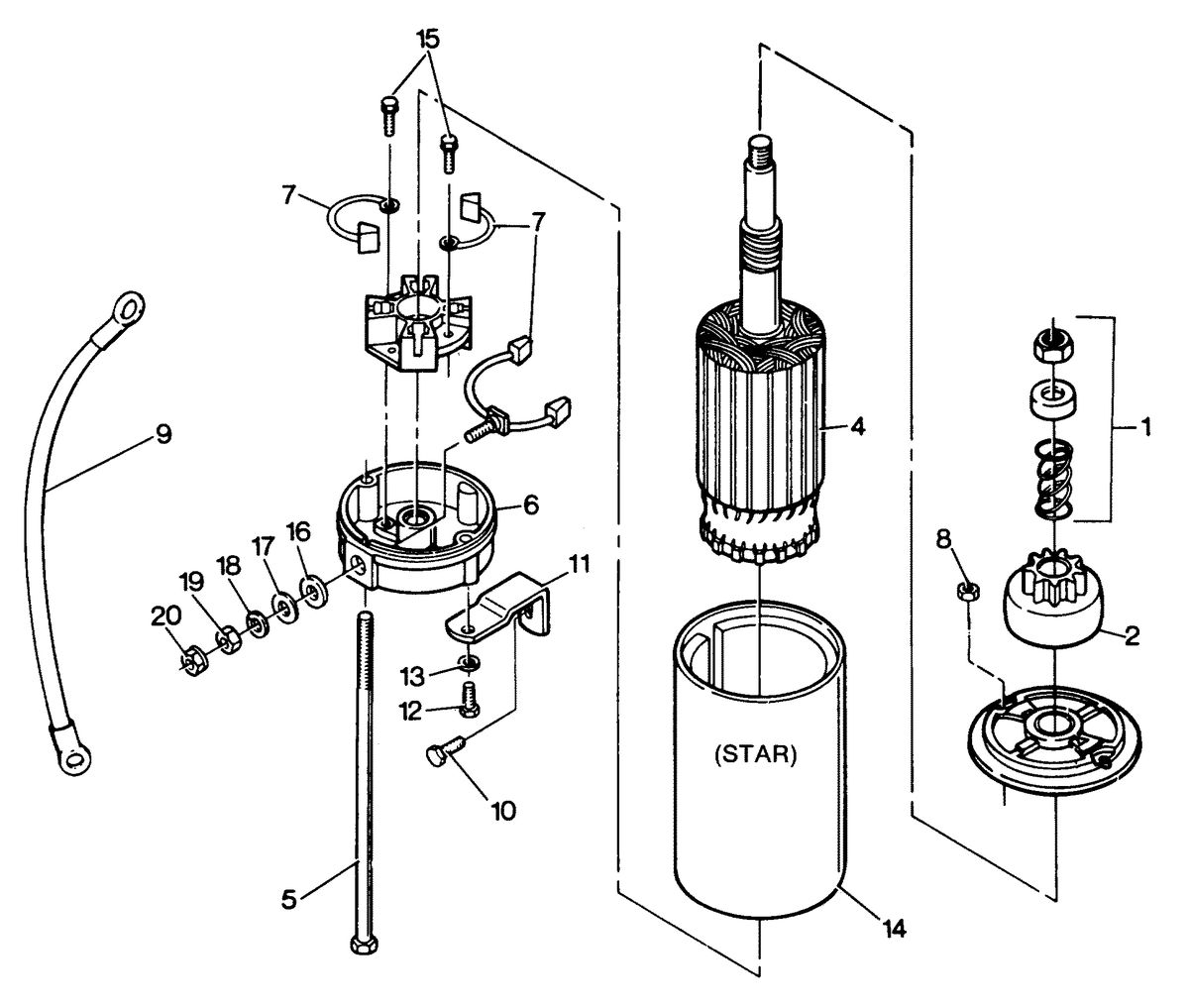 FORCE FORCE 1987 125 H.P. "B" MODELS STARTER
