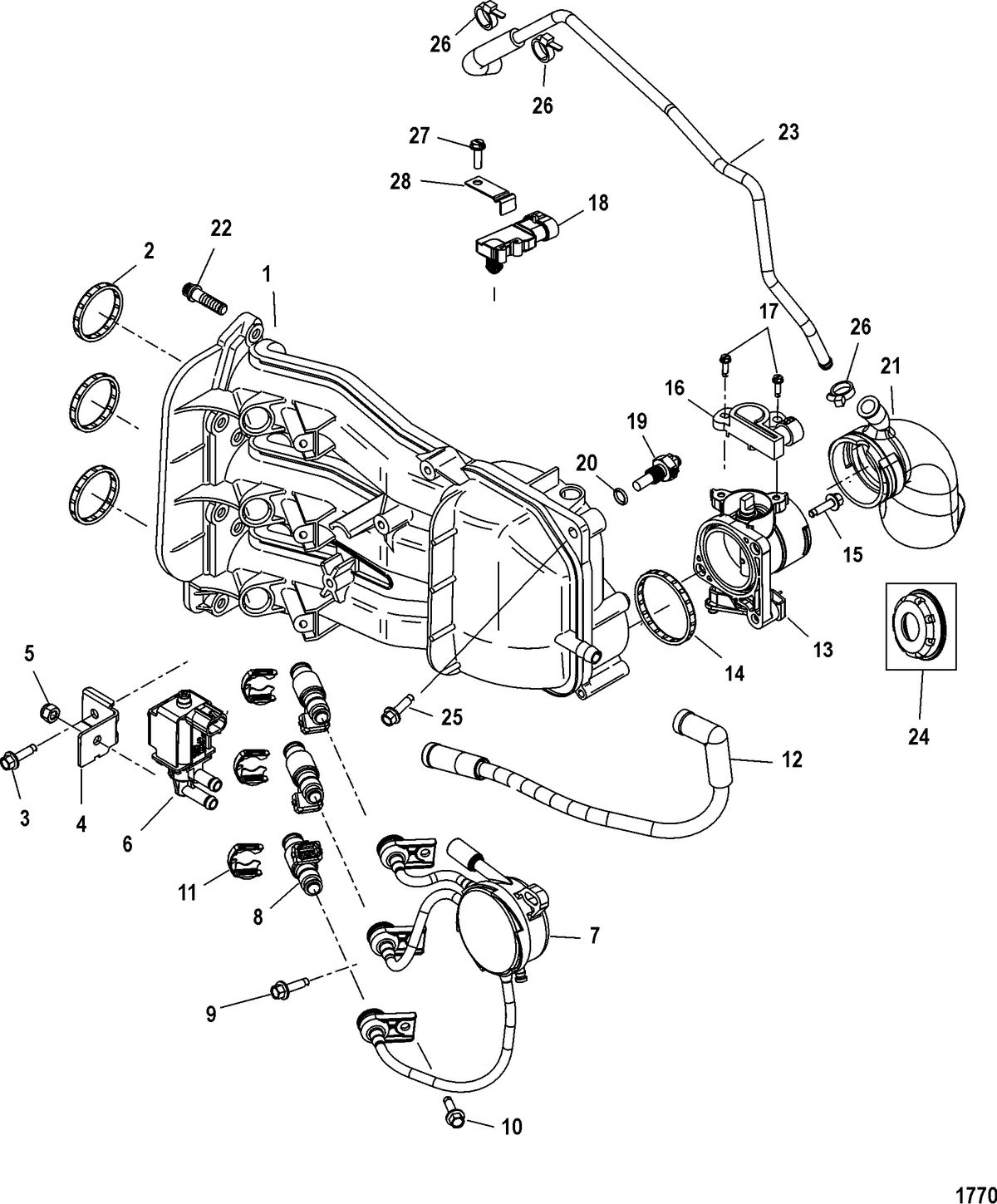 MERCURY/MARINER 30/40 EFI 4-STROKE (3 CYLINDER) Intake Manifold