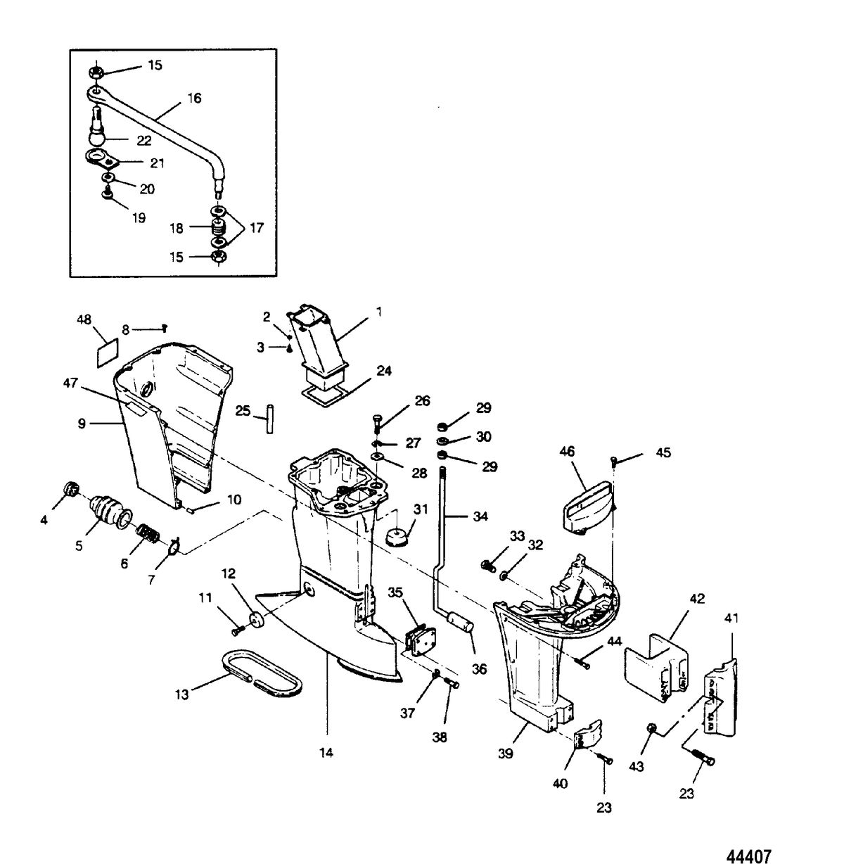 FORCE 90 HP C-MODELS (1990) FORCE Driveshaft Housing