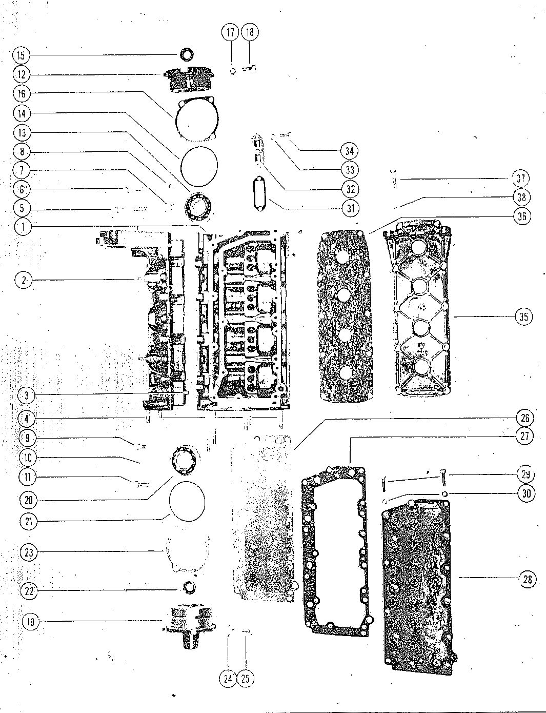 MARK MARK 30H, MARK 55H CYLINDER BLOCK AND CRANKCASE ASSEMBLY