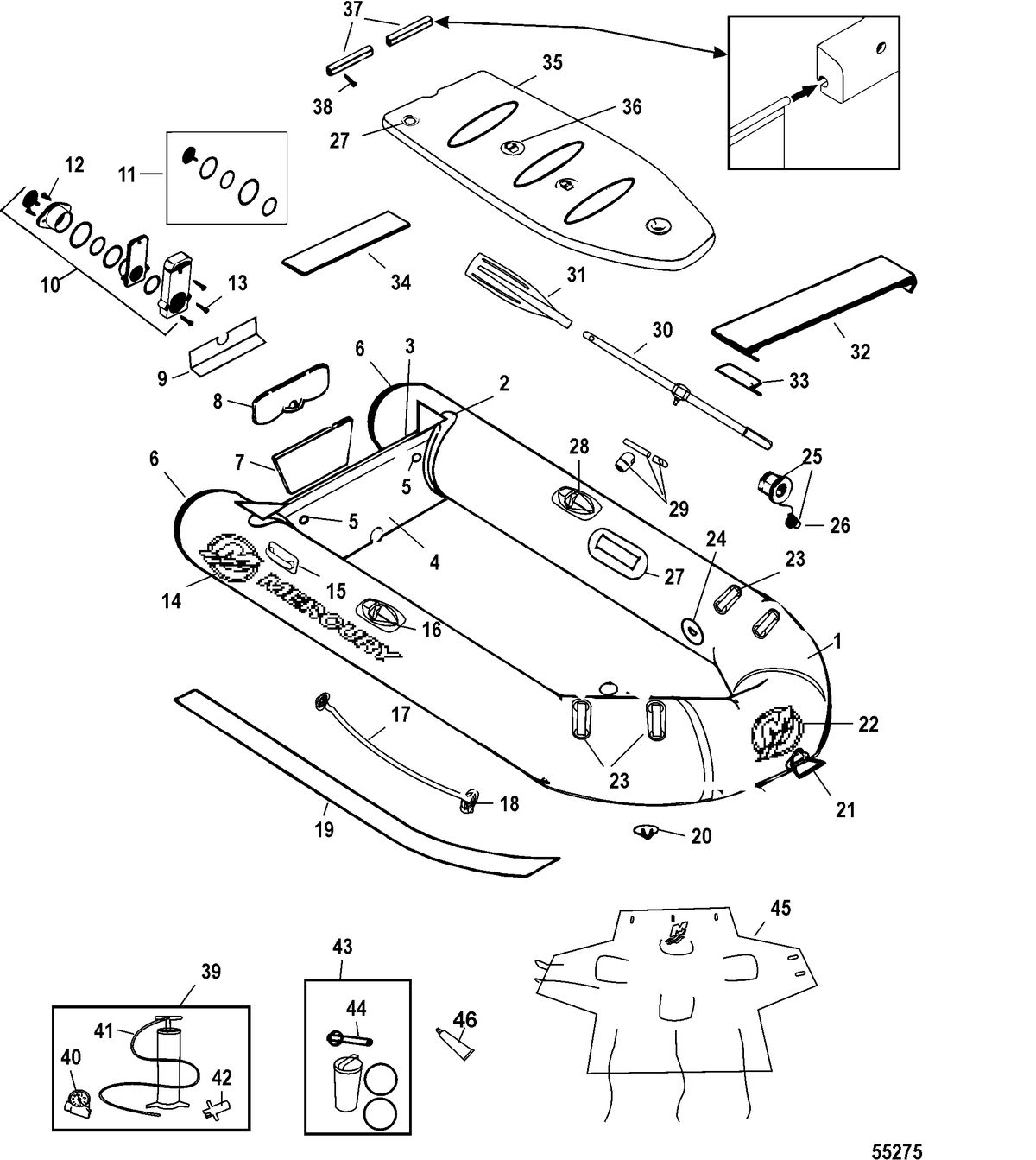 INFLATABLES MERCURY PVC SOFT BOTTOM Ultra Light Craft Models(220 / 250)