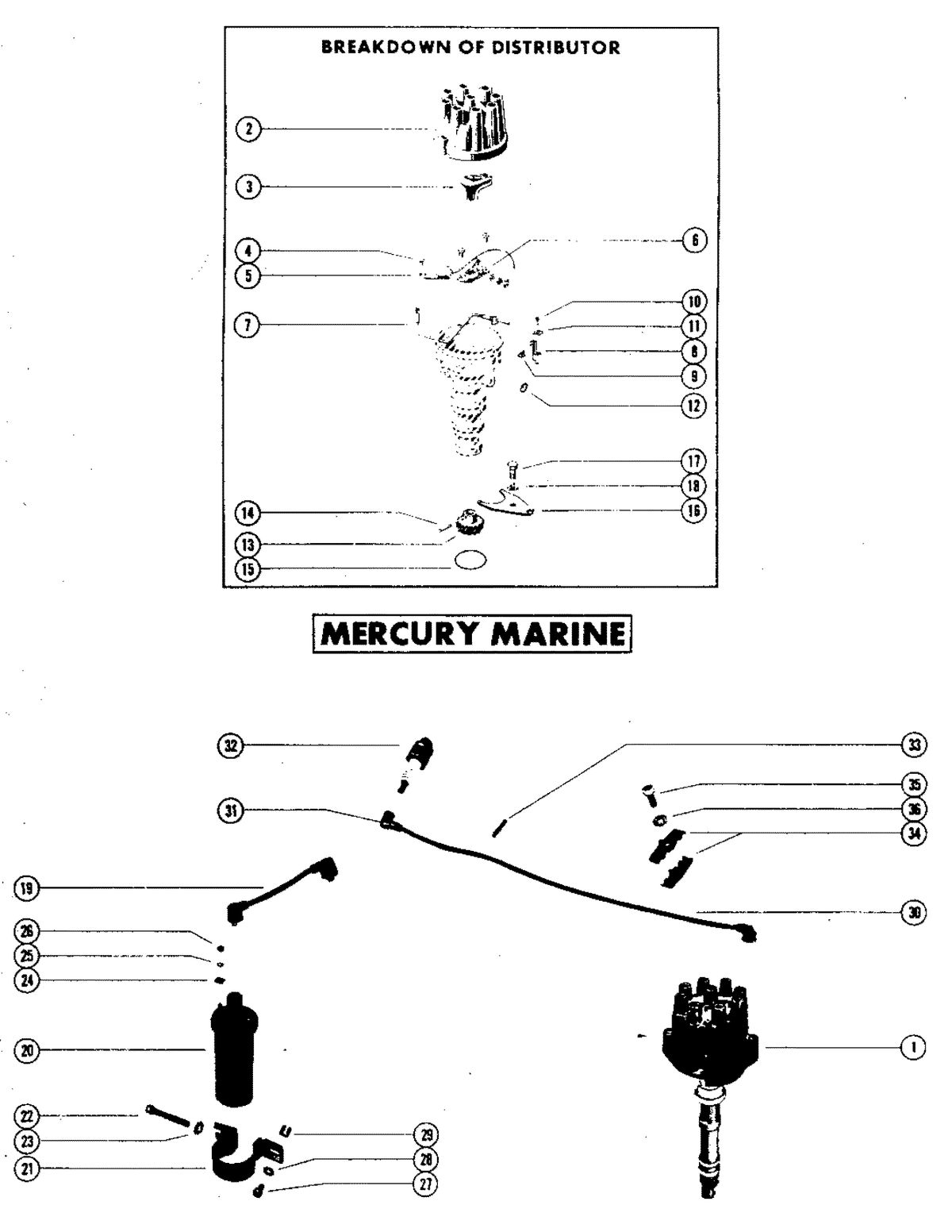 MERCRUISER 888 (2 BBL)ENGINE DISTRIBUTOR ASSEMBLY, COMPLETE (MERCURY MARINE)