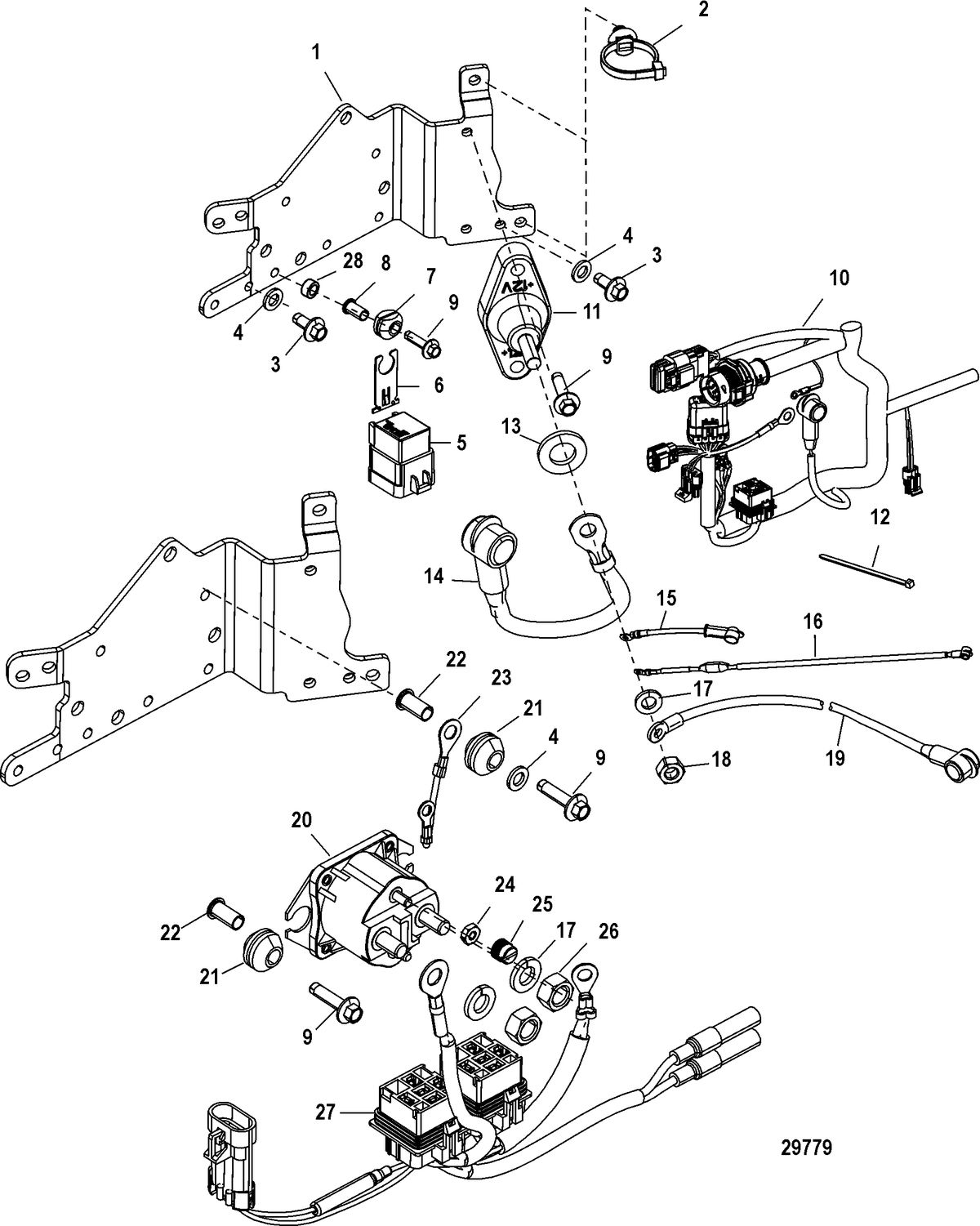 RACE OUTBOARD JP5 3.0L DFI Electrical Plate Components